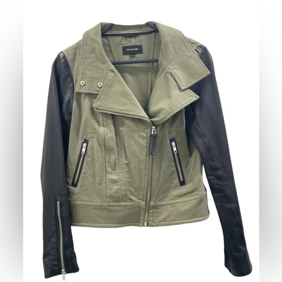 Mackage Jackets & Blazers - Mackage Leather and Canvas Biker Jacket